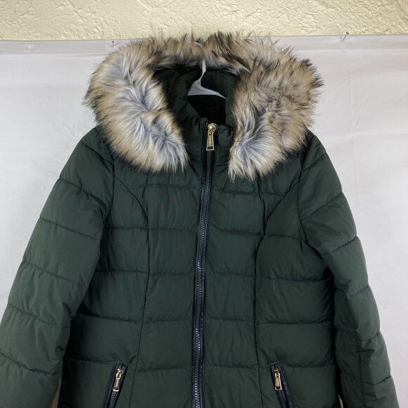 Laundry by Shelli Segal Womens sz L Puffer Parka Quilted Hooded Winter Jacket - Picture 2 of 6
